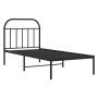Estructura de cama con cabecero metal negro 90x190 cm de vidaXL, Camas y somieres - Ref: Foro24-353627, Precio: 72,30 €, Desc...