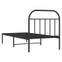 Estructura de cama con cabecero metal negro 90x190 cm de vidaXL, Camas y somieres - Ref: Foro24-353627, Precio: 72,30 €, Desc...