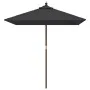 Sombrilla de jardín con poste de madera negro 198x198x231 cm de vidaXL, Sombrillas - Ref: Foro24-363189, Precio: 45,64 €, Des...