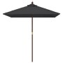 Sombrilla de jardín con poste de madera negro 198x198x231 cm de vidaXL, Sombrillas - Ref: Foro24-363189, Precio: 45,62 €, Des...