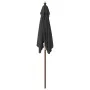 Sombrilla de jardín con poste de madera negro 198x198x231 cm de vidaXL, Sombrillas - Ref: Foro24-363189, Precio: 45,64 €, Des...