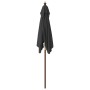 Sombrilla de jardín con poste de madera negro 198x198x231 cm de vidaXL, Sombrillas - Ref: Foro24-363189, Precio: 45,62 €, Des...