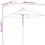 Sombrilla de jardín con poste de madera negro 198x198x231 cm de vidaXL, Sombrillas - Ref: Foro24-363189, Precio: 45,64 €, Des...