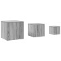 Mesitas auxiliares 3 piezas madera contrachapada gris Sonoma en Mesas auxiliares | Comprar online en Foru.es