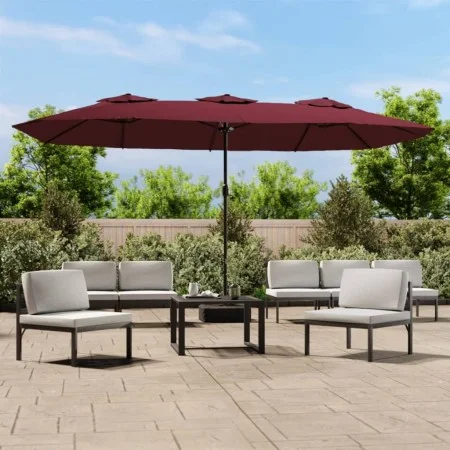 Sombrilla doble rojo burdeos 449x245 cm de vidaXL, Sombrillas - Ref: Foro24-362949, Precio: 166,83 €, Descuento: %