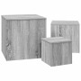 Mesitas auxiliares 3 piezas madera contrachapada gris Sonoma en Mesas auxiliares | Comprar online en Foru.es