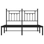 Estructura de cama con cabecero metal negro 140x190 cm de vidaXL, Camas y somieres - Ref: Foro24-353537, Precio: 113,70 €, De...