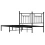 Estructura de cama con cabecero metal negro 140x190 cm de vidaXL, Camas y somieres - Ref: Foro24-353537, Precio: 113,70 €, De...