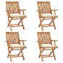 Sillas de jardín plegables 4 uds madera maciza teca con cojines en Sillas de jardín | Comprar online en Foru.es