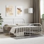 Estructura cama metal con cabecero y estribo blanco 160x200 cm de vidaXL, Camas y somieres - Ref: Foro24-353705, Precio: 111,...
