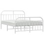 Estructura cama metal con cabecero y estribo blanco 160x200 cm de vidaXL, Camas y somieres - Ref: Foro24-353705, Precio: 111,...