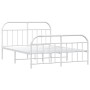 Estructura cama metal con cabecero y estribo blanco 160x200 cm de vidaXL, Camas y somieres - Ref: Foro24-353705, Precio: 111,...