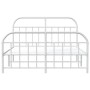 Estructura cama metal con cabecero y estribo blanco 160x200 cm de vidaXL, Camas y somieres - Ref: Foro24-353705, Precio: 111,...