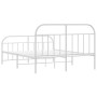 Estructura cama metal con cabecero y estribo blanco 160x200 cm de vidaXL, Camas y somieres - Ref: Foro24-353705, Precio: 111,...