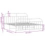 Estructura cama metal con cabecero y estribo blanco 160x200 cm de vidaXL, Camas y somieres - Ref: Foro24-353705, Precio: 111,...