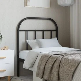 Black metal headboard 75 cm by vidaXL, Headboards and footboards - Ref: Foro24-353661, Price: 24,38 €, Discount: %
