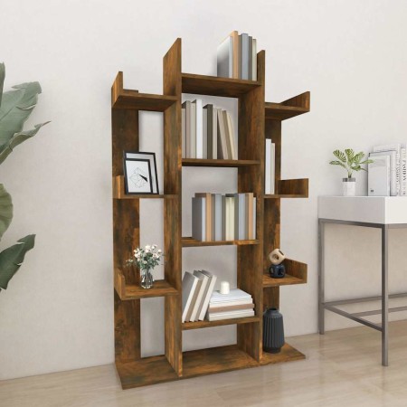 Estantería de madera contrachapada roble ahumado 86x25,5x140 cm en Librerías y estanterías | Comprar online en Foru.es