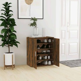 Mueble zapatero madera contrachapada roble ahumado 60x35x70 cm en Zapateros y organizadores de calzado | Comprar online en Foru.