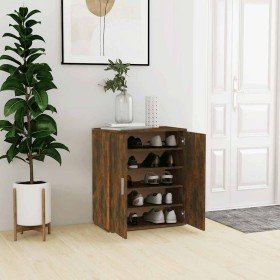 Mueble zapatero madera contrachapada roble ahumado 60x35x70 cm en Zapateros y organizadores de calzado | Comprar online en Foru.