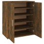 Mueble zapatero madera contrachapada roble ahumado 60x35x70 cm en Zapateros y organizadores de calzado | Comprar online en Foru.