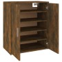 Mueble zapatero madera contrachapada roble ahumado 60x35x70 cm en Zapateros y organizadores de calzado | Comprar online en Foru.