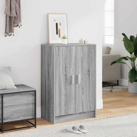 Zapatero de madera contrachapada gris Sonoma 60x35x92 cm en Zapateros y organizadores de calzado | Comprar online en Foru.es