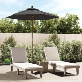 Sombrilla jardín con poste de madera gris antracita 196x231 cm de vidaXL, Sombrillas - Ref: Foro24-363161, Precio: 52,27 €, D...