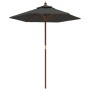 Sombrilla jardín con poste de madera gris antracita 196x231 cm de vidaXL, Sombrillas - Ref: Foro24-363161, Precio: 52,27 €, D...