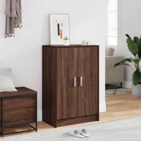 Mueble zapatero madera contrachapada roble marrón 60x35x92 cm en Zapateros y organizadores de calzado | Comprar online en Foru.e