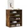 Mueble zapatero madera contrachapada roble ahumado 60x35x70 cm en Zapateros y organizadores de calzado | Comprar online en Foru.