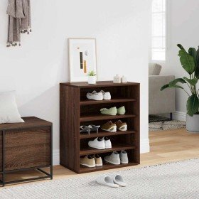 Mueble zapatero madera contrachapada roble marrón 60x35x70 cm en Zapateros y organizadores de calzado | Comprar online en Foru.e