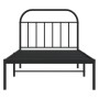 Estructura de cama con cabecero metal negro 100x190 cm de vidaXL, Camas y somieres - Ref: Foro24-353629, Precio: 79,71 €, Des...
