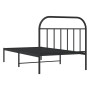 Estructura de cama con cabecero metal negro 100x190 cm de vidaXL, Camas y somieres - Ref: Foro24-353629, Precio: 79,71 €, Des...