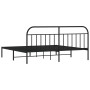 Estructura de cama con cabecero metal negro 193x203 cm de vidaXL, Camas y somieres - Ref: Foro24-353641, Precio: 124,59 €, De...