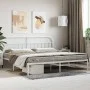 White metal bed frame with headboard 200x200 cm by vidaXL, Beds and slatted bases - Ref: Foro24-353691, Price: 111,59 €, Disc...