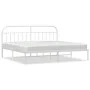 White metal bed frame with headboard 200x200 cm by vidaXL, Beds and slatted bases - Ref: Foro24-353691, Price: 111,59 €, Disc...