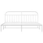 White metal bed frame with headboard 200x200 cm by vidaXL, Beds and slatted bases - Ref: Foro24-353691, Price: 111,59 €, Disc...