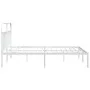 White metal bed frame with headboard 200x200 cm by vidaXL, Beds and slatted bases - Ref: Foro24-353691, Price: 111,59 €, Disc...