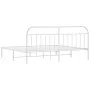 White metal bed frame with headboard 200x200 cm by vidaXL, Beds and slatted bases - Ref: Foro24-353691, Price: 111,59 €, Disc...