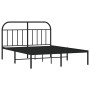 Estructura de cama con cabecero metal negro 150x200 cm de vidaXL, Camas y somieres - Ref: Foro24-353637, Precio: 118,64 €, De...