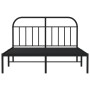 Estructura de cama con cabecero metal negro 150x200 cm de vidaXL, Camas y somieres - Ref: Foro24-353637, Precio: 118,64 €, De...