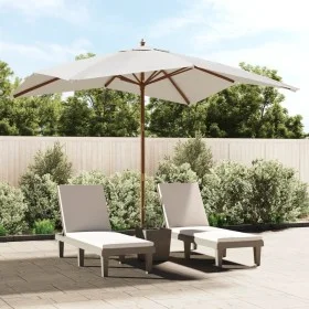 Sombrilla de jardín poste de madera color arena 300x300x273 cm de vidaXL, Sombrillas - Ref: Foro24-363191, Precio: 81,52 €, D...