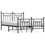 Estructura de cama cabecero y estribo metal negro 140x190 cm de vidaXL, Camas y somieres - Ref: Foro24-353555, Precio: 130,91...