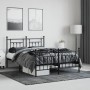 Estructura de cama cabecero y estribo metal negro 140x190 cm de vidaXL, Camas y somieres - Ref: Foro24-353555, Precio: 130,91...