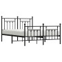 Estructura de cama cabecero y estribo metal negro 140x190 cm de vidaXL, Camas y somieres - Ref: Foro24-353555, Precio: 130,91...