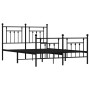 Estructura de cama cabecero y estribo metal negro 140x190 cm de vidaXL, Camas y somieres - Ref: Foro24-353555, Precio: 130,91...