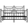 Estructura de cama cabecero y estribo metal negro 140x190 cm de vidaXL, Camas y somieres - Ref: Foro24-353555, Precio: 130,91...