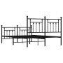 Estructura de cama cabecero y estribo metal negro 140x190 cm de vidaXL, Camas y somieres - Ref: Foro24-353555, Precio: 130,91...