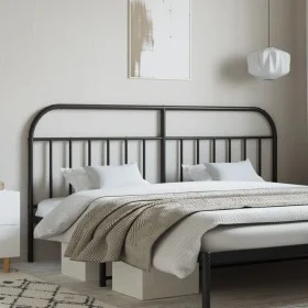 Black metal headboard 200 cm by vidaXL, Headboards and footboards - Ref: Foro24-353673, Price: 37,13 €, Discount: %