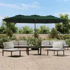 Sombrilla doble verde 449x245 cm de vidaXL, Sombrillas - Ref: Foro24-362946, Precio: 165,61 €, Descuento: %